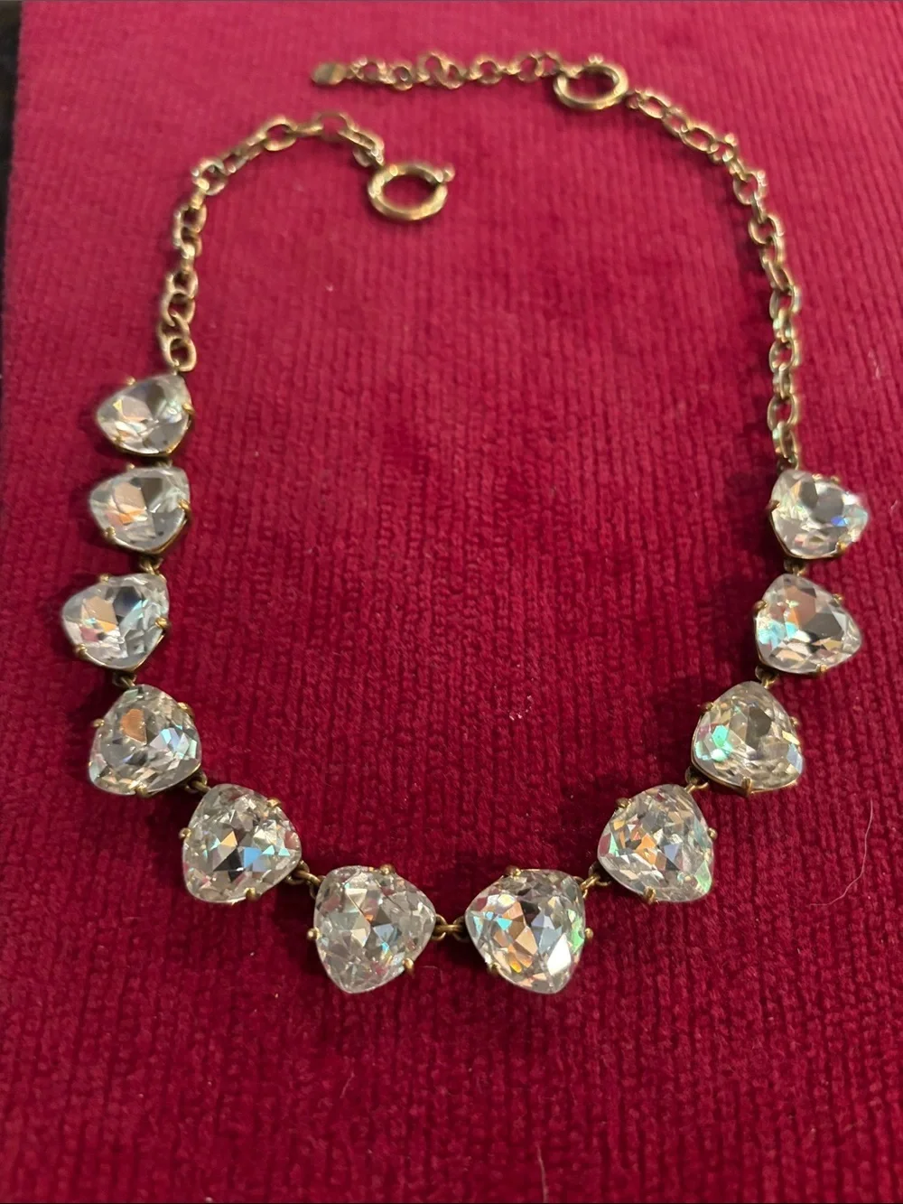 Stella & Dot Gold Crystal Necklace with Clear Stones